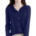 thumbnail image 6 of Resicozy Cardigan Sweaters for Women Lightweight Cozy Long Sleeve Tops Plus Size Warm Button Up Down Cardigan Navy M, 6 of 7