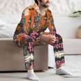 thumbnail image 6 of Halloween Costumes Mens Pajamas Set, Halloween Happy Skull Pink Ghost Halloween Pajamas Button Down Long Sleeve Loungewear Halloween Sleepwear Pjs sets for Men, 6 of 7
