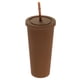 thumbnail image 1 of Vaso Acrílico con Tapa y Popote, Vasos Aislados de Doble Pared de 24 Oz, Vasos de Viaje Mate para Fiestas (Café Oscuro), 1 of 6