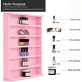 thumbnail image 7 of Advwin Wall Mounted Nail Polish Rack, 6-Tier Wood Display Shelf Organizer for Nail Polish, Tattoo Ink, Figurines, Makeup and More, Pink, 7 of 7