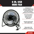 thumbnail image 3 of Performance Tool W1663 6-Inch Blade (Powerful Airflow, Low Noise, Metal Design, USB Powered, Personal Table Fan, Mini Cooling Fan, Small Desk Fan, Quiet Office Fan), 1 Pack, 3 of 6