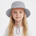 thumbnail image 2 of NIEWTR Summer Beach Hats Baby Sun Hat Toddler Summer UPF 50+ Sun Protective Bucket Hat Wide Brim Beach Hats for Baby Boys Girls 0-6 Years（Grey,1-3 Years), 2 of 5