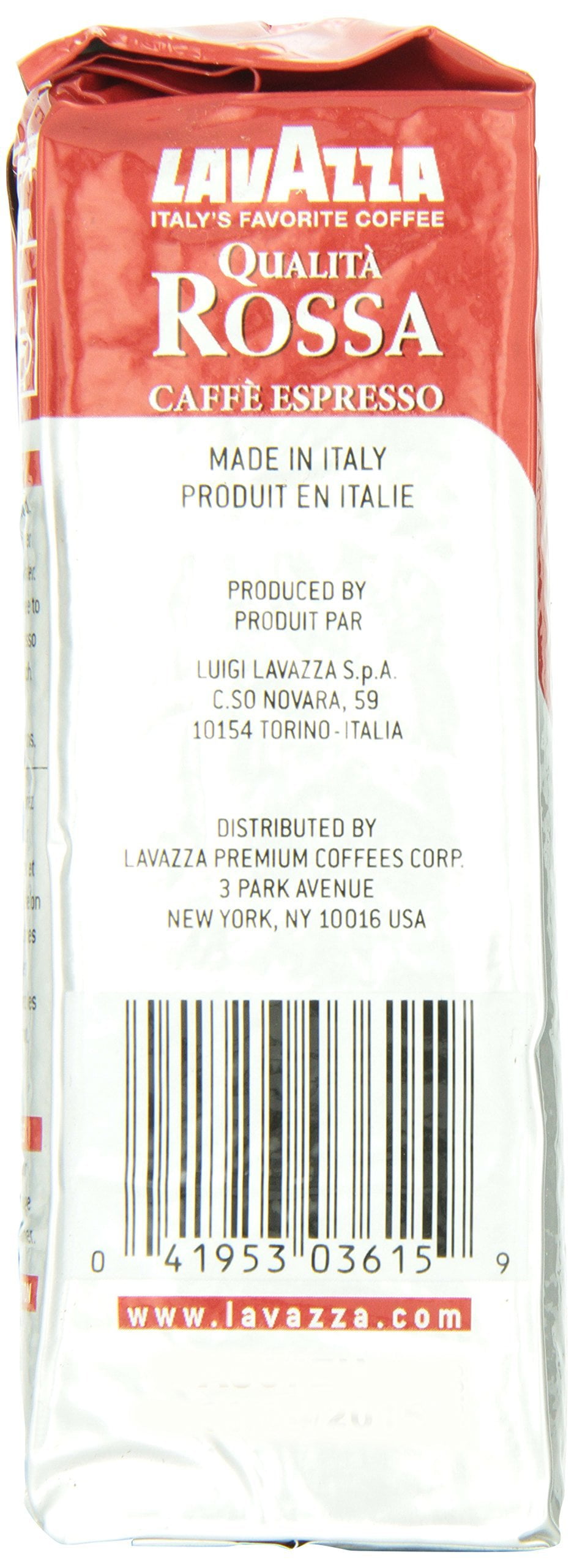 lavazza qualita rossa ground coffee blend, medium roast, 8.8-ounce bags  (pack of 4) 