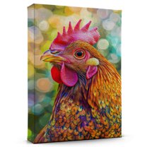 Chicken Brown Orpington Canvas Wall Art Animal Decor, Chicken Brown Orpington Canvas Prints Wild Animal Artwork for Living Room Bedroom Office 190HD198