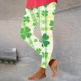 thumbnail image 2 of lcziwo Back Packs Sales for School, St Patricks Day Leggings for Women Casual Stretchy High Waisted Yoga Pants Trendy Shamrock Print Running Leggings Full Length Tight Trousers Multicolor L, 2 of 7