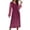 Hot Pink, variant on Wo-Fusoul Velvet and Chiffon Patchwork Dress for Women, V-Neck Long Sleeve Midi Dress, Elegant Party and Cocktail Attire
