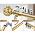 thumbnail image 4 of Curtain Rod 48 to 84 Inch,  Heavy Duty Curtain Rods for Windows, Telescoping Single Drapery Rod with Netted Texture Finials, Antique Gold, 4 of 6