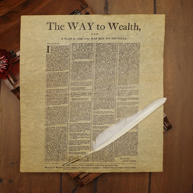 Benjamin Franklin Way Wealth Parchment Paper Poster Home Decor Document Wall Art Benjamin Franklin Way Wealth Parchment Paper Poster Home Decor Document Wall Art