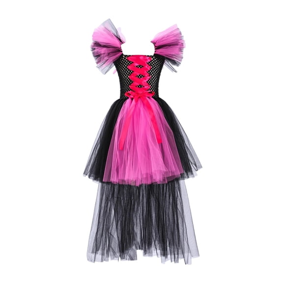 IVEYRTF Girls Dress Kids Mesh Princess Dress Kids Halloween Role Play and Party Dress Up Dress