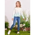 thumbnail image 3 of Oudiya Girls Twist Front Tie Dye Sweatshirt Casual Long Sleeve Pullover Crop Tops for Kids 4-12Y, 3 of 6