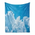 thumbnail image 1 of Clouds Soft Flannel Fleece Throw Blanket, Crystal Clouds in the Sky Heavenly Life Hope Surface of Planetary Body Image, Cozy Plush for Indoor and Outdoor Use, 50" x 60", Blue White, by Ambesonne, 1 of 6