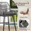 thumbnail image 2 of MEISSALIVVE Set of 2 Rattan Swivel Bar Stools, 26" Counter Height with Woven Rope Back, Cushioned Patio Bar Chairs for Kitchen, Garden, Gray, 2 of 7