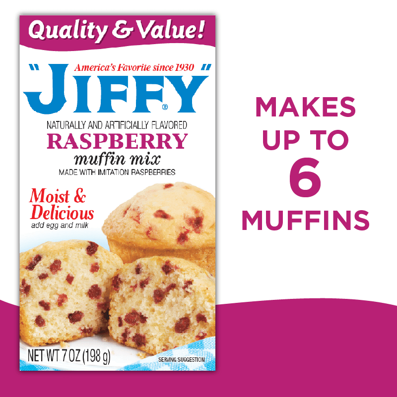 (2 pack) "JIFFY" Raspberry Muffin Mix, 7 oz Box