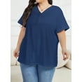 thumbnail image 4 of Oryer Womens Plus Size Tops Short Sleeve Shirts Tunic Summer Tops V Neck Casual Blouses, 4 of 6
