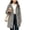 .Gray, variant on Girls Mid Length Hooded Ski Jacket Thick Waterproof Windproof Winter Coat with Fleece Lining Solid Color Casual Outerwear