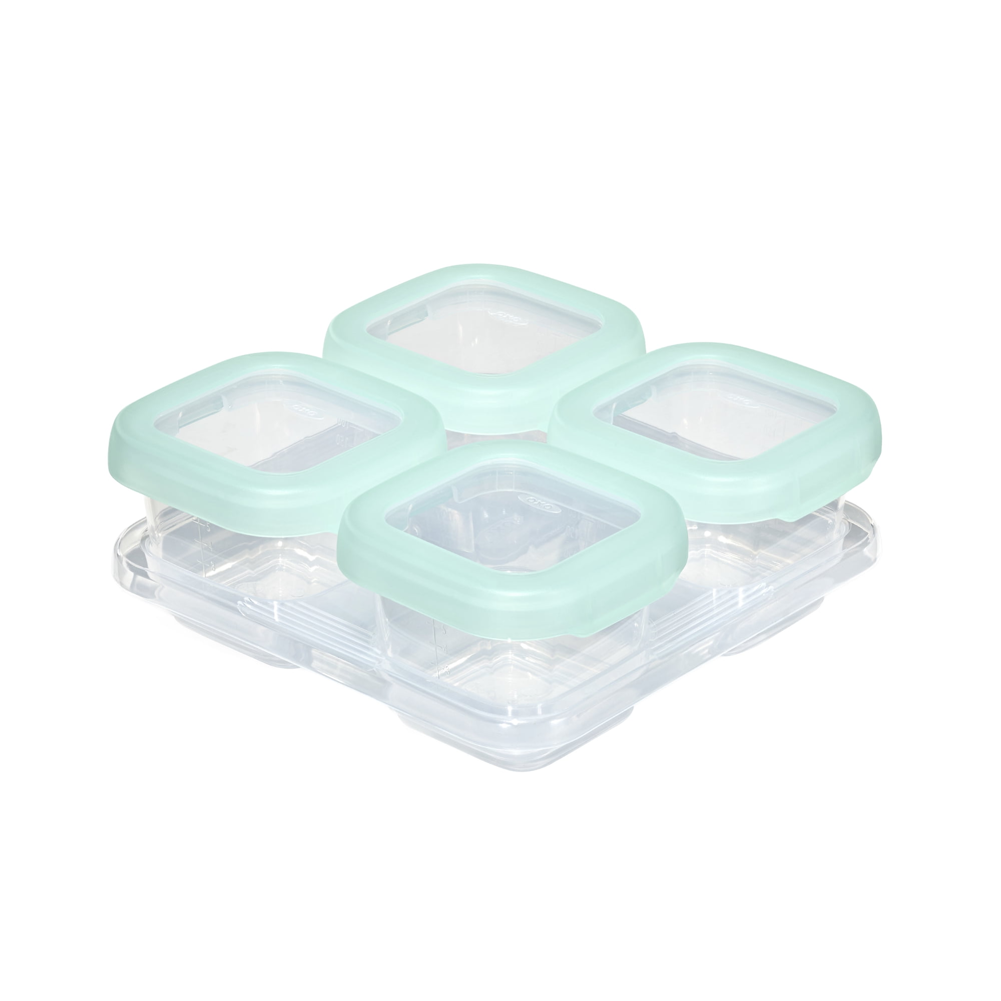 OXO Tot Baby Blocks Food Storage Containers, 6 oz, Opal, 4-Pack, For Infants Ages 0-12 Months