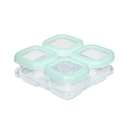 OXO Tot Baby Blocks Food Storage Containers, 6 oz, Opal, 4-Pack, For Infants Ages 0-12 Months