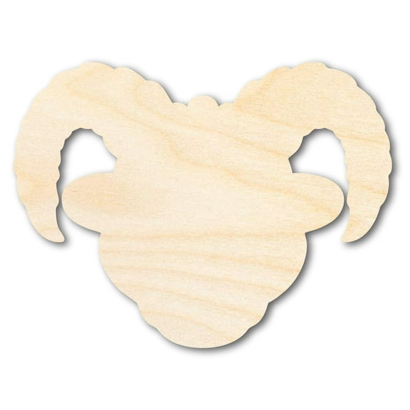 Unfinished Wood Ram Mascot Shape 10" / 1/4"
