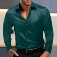 thumbnail image 2 of Polo Shirts for Men Neck Shirt Men Long Sleeve Turtle Neck Tees Top Classic 2 plus Size Work Long Sleeve Blouses Athletic Shirt Fitted Loose Mens Tops Mens under Shirts Spandex Tee Dark Green XL, 2 of 5