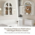 thumbnail image 6 of Blotout Arched Wall Cabinet with Glass Door, 23.6'' Bathroom Over the Toilet Storage Cabinet with Adjustable Shelf, Space-Saving, Roman Column Design, Wall Mounted Cabinet for Laundry, Kitchen, 6 of 9