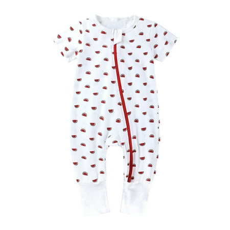 

Odeerbi Clearance Toddler Baby Boys Girls Cute Cartoon Animal Pattern Short Sleeve Double Zipper Romper Jumpsuit