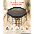 thumbnail image 4 of VEVOR Dog Playpen 30 Inch 8 Panels Foldable Exercise Pen with Top Cover, Indoor Metal Pet Fence with Door, Heavy Duty Puppy Crate Kennel, Pet Playpen for Dogs, Cats, and Other Small Animals, Black, 4 of 9