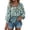 Blue, variant on Women'S Tie Neck Boho Tops Balloon Sleeve Floral Print Pleated Blouses Flowy Peasant Casual Shirts. Orange S