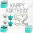 thumbnail image 4 of 52nd Birthday Decorations for Her, 52nd Party Supplies, 52nd Banner, Balloons, 52nd Photo Props, 52nd Cake Topper, Teal Green Foil Curtain, 4 of 5