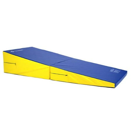 Blue & Yellow Folding Incline Gymnastics Mat Training Foam Triangle ...