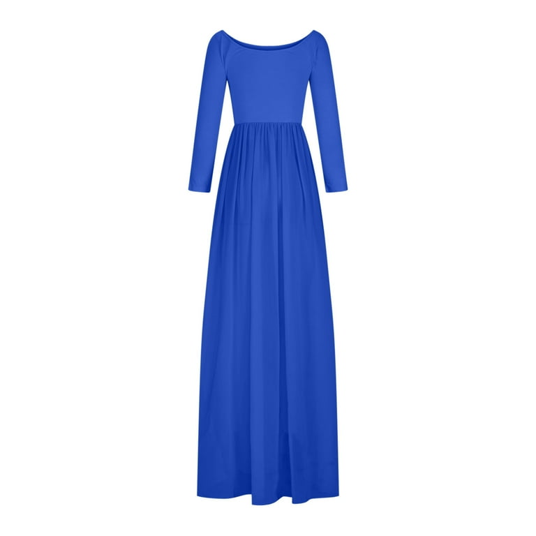 white christmas dresses Solid Chiffon Sleeveless Maternity Maxi Dress, Royal Blue / 2XL main image 0