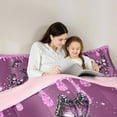 thumbnail image 4 of Manfei Kawaii Butterflies 7-Piece Twin Bedding Sets,Pink Sequin Print Bedding Comforter Set,Sliver Diamond Sheet Sets For Girls Boys,Ultra Soft Home Decor Reversible, 4 of 8
