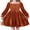 Caramel, variant on Arshiner Toddler Velvet Dress Girl Smocked Puff Sleeve Square Neck Dresses with Pockets for Fall Winter, A-Line Flowy Midi Dress