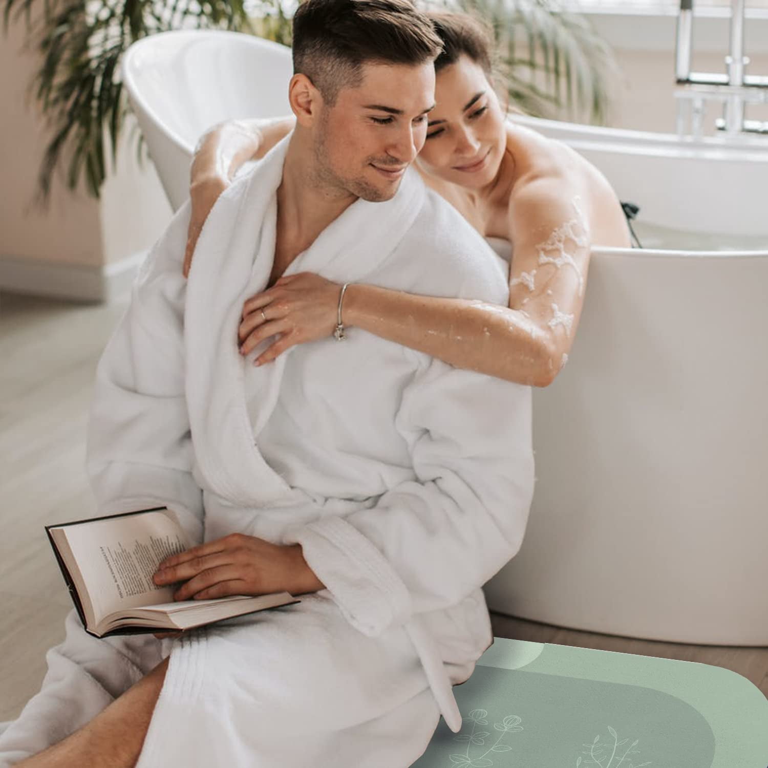 Sage Green Bathroom Rugs-Diatomaceous Earth Bath Mat 20x32 Diatom Mud Shower Mat Non Slip Resistant Quick Dry Rubber Olive Green Decor Bathtub Oval Tub Absorbent Bath Mats for Bathroom