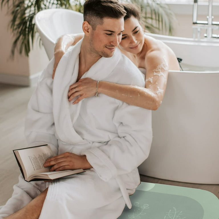 Quick Dry Stone Bathroom Rug, Minimalist Decor Modern Shower Bath Mat