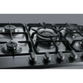 thumbnail image 2 of 5-burner gas cooktop made in Italy in a stainless steel finish with sealed burners, cast iron grates, and wok stand; fits standard 24" wide cutouts, 2 of 5