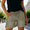 Khaki, variant on LJEFF Womens Drawstring Denim Shorts with Pocket, Distressed Detail Casual Elastic Waist Rolled Cuff High Waist Summer Shorts Purple