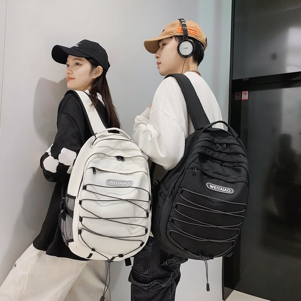 Mochila de viaje unisex para computadora portátil, mochila escolar informal para adolescentes, mochilas (blanco)