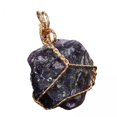 thumbnail image 1 of 2xColgante De Piedra De Cristal Natural Colgante De Cristal Envoltura De Alambre Mujeres Niñas Púrpura Zulema Colgante de piedra en bruto, 1 of 7