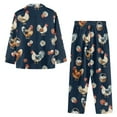 thumbnail image 4 of SCRAWLGOD Rooster Chicken Egg Daisy Comfy Pajamas Set Mens Pajamas Long Sleeve Breathable Soft Loungewear with Pockets Two-Piece CaSual Sleepwear Button-Down Pj Set, XL, 4 of 6