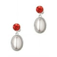thumbnail image 2 of Delight Jewelry Silvertone Small Grey Imitation Pearl Red Crystal Clip on Earrings, 2 of 5