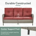 thumbnail image 6 of PARKWELL 7-Piece Outdoor Patio Conversation Set,Wicker 7-Seat High Back Furniture with Sofa, Swivel Gliders,Coffee Table and Ottomans,Gray Wicker Red Cushions, 6 of 12