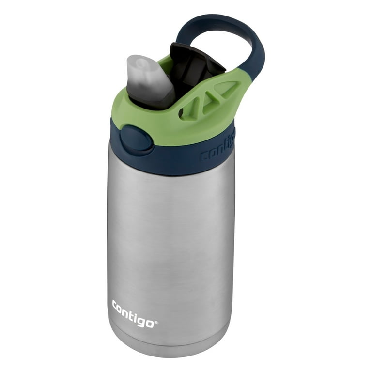 Contigo Aubrey Kids Stainless Steel Water Bottle with Spill-Proof Lid,  Cleanable 13oz Kids Water Bottle Keeps Drinks Cold up to 14 Hours, Blue