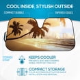 thumbnail image 2 of BDK Golden Sunset Beach Front Windshield Sunshade Accordion Folding Style Auto Shade for Car Truck SUV Van Blocks UV Rays Sun Visor Protector Easy Setup Keeps Your Vehicle Cool - 58 x 27 inches, 2 of 7