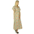 thumbnail image 4 of Bimba Cotton Long Kaftan Printed Maxi Floral Caftan Boho Chic Beach Coverup, 4 of 7