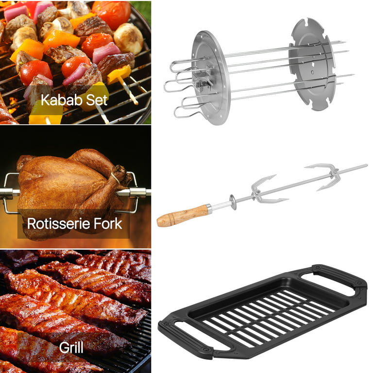 Infrared Smokeless Indoor Grill with Rotisserie Kit, Indoor BBQ Portable  Electric Grill Kebab Skewers 