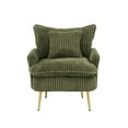 thumbnail image 6 of Modern Accent Chair,Armchair,Corduroy Fabric Sofa Chairs with Pillow,Upholstered Armchair for Living Room,Bedroom,Green, 6 of 7