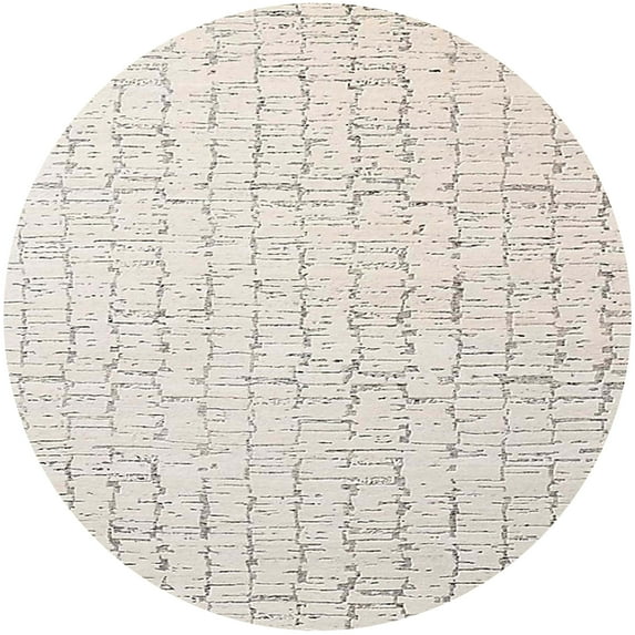 Ahgly Company Indoor Round Mid-Century Modern Champagne Beige Solid Area Rugs, 4' Round
