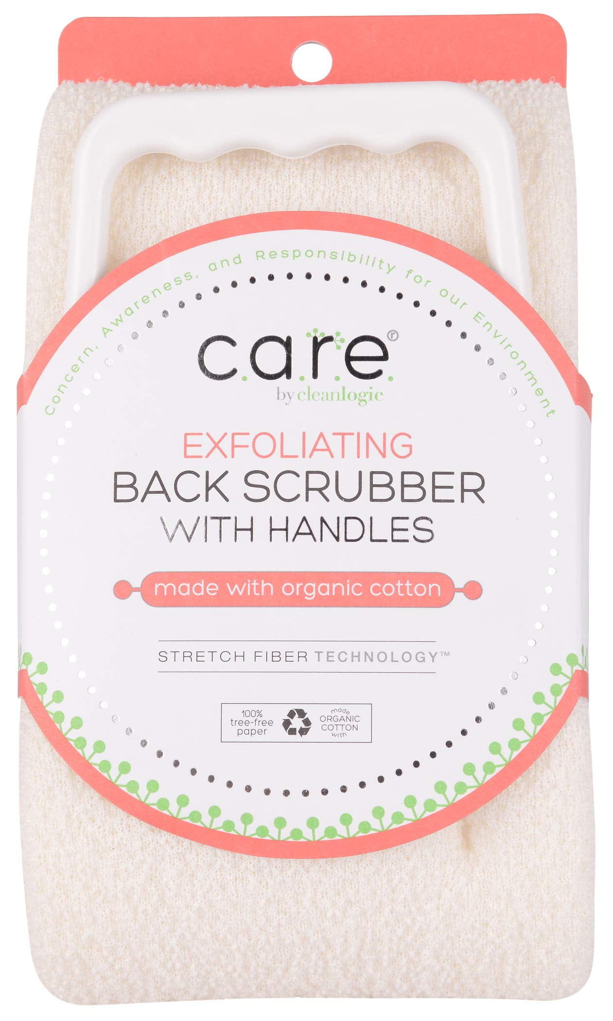 Cleanlogic Exfoliating Bath & Shower Back Scrubber with Handles