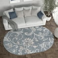 thumbnail image 4 of Alise Rugs Carrington Transitional Floral & Botanical Indoor Area Rug Dark Grey 5'3'' x 7'3'' Oval Floral & Botanical 5' x 8' Indoor Living, 4 of 5