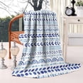 thumbnail image 2 of Blue Striped Geometric Pattern Blanket,Comfortable Soft Flannel Throw Blanket,All Season,Warm Lightweight Blankets for Sofa Bed Couch Living Room Chair,60"x80", 2 of 4